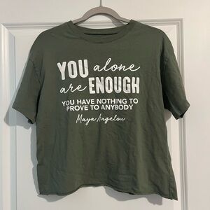 SO (Sonoma Community) Maya Angelou Slogan Graphic Cropped Tee
